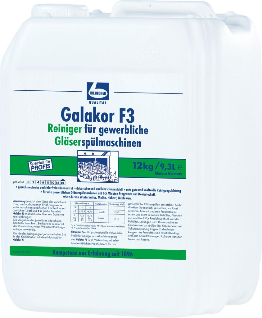 Dr. Becher Galakor F3 Reiniger für gewerbl. Geschirr. 12kg (1er Pack)