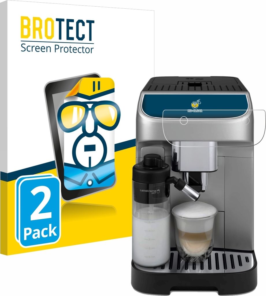 2x Für DeLonghi Magnifica Plus Schutzfolie BROTECT Displayschutz Display Schutz Folie Klar Transparent