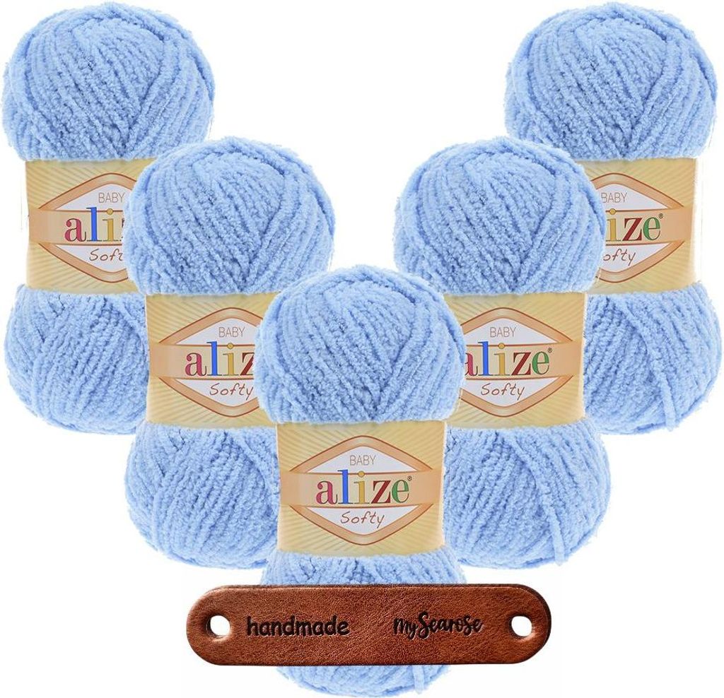 5 x ALIZE Softy 40 Blue mit Label Produktbild 