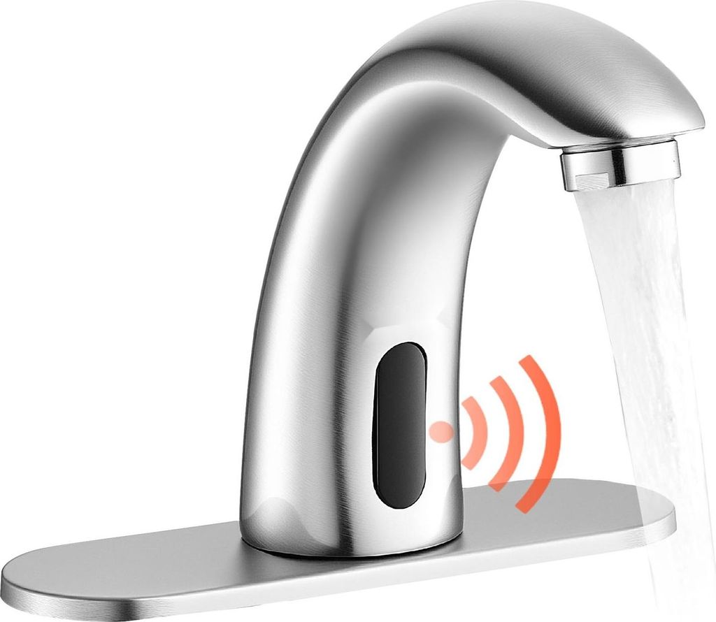 Berührungsloser Wasserhahn - Automatische Waschtischarmatur - Infrarot-Sensor - Freihändig - Batteriebetrieben - Einstellbare Kalt-/Warmtemperatu...