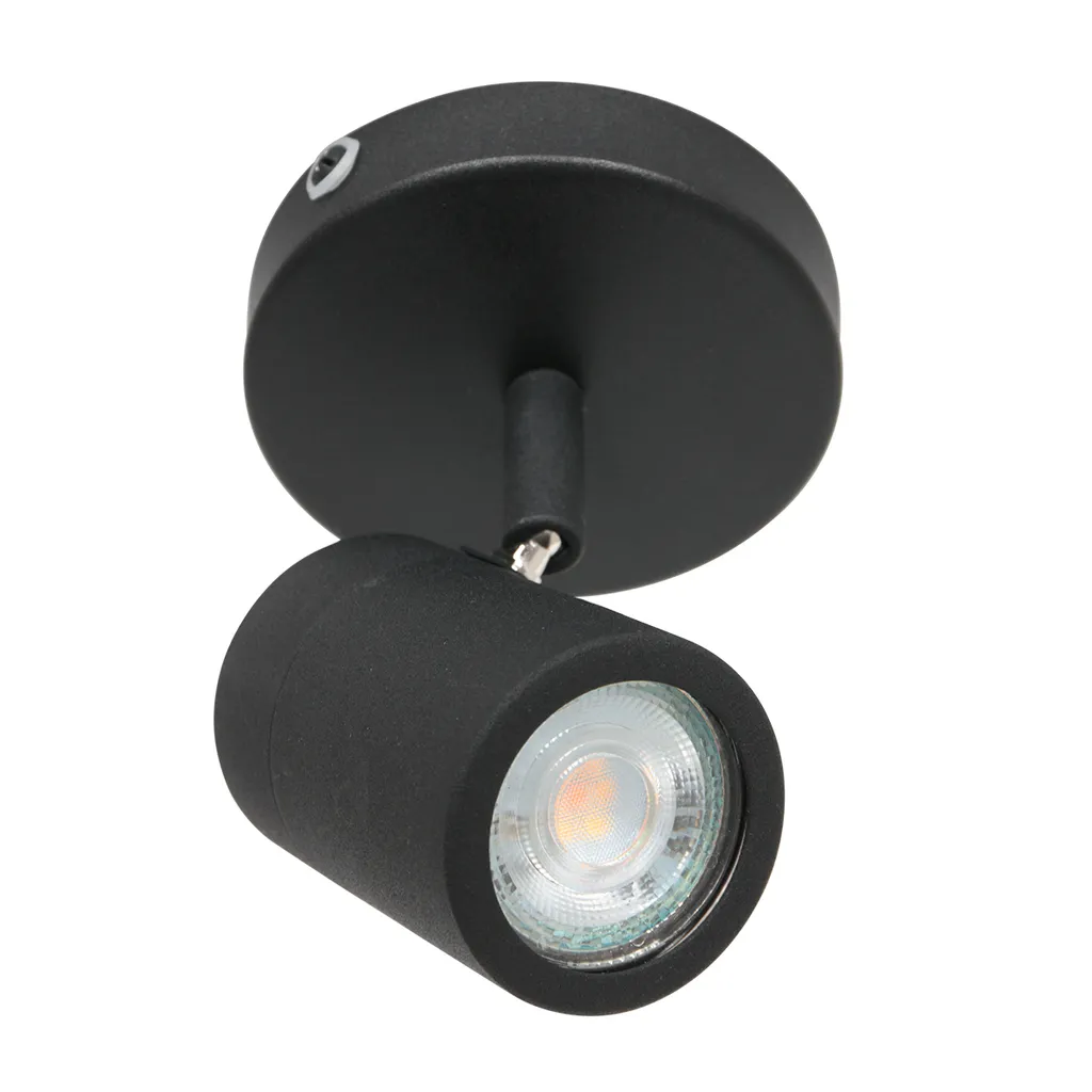 Crea Atmosfera con Mexlite Upround 2486ZW - Faretto Nero in Metallo