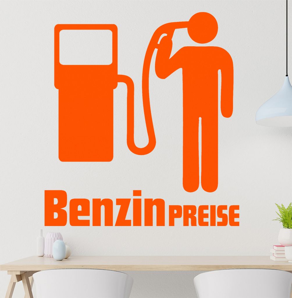 Benzin Preise Wandtattoo in 6 Größen - Wandaufkleber Wall Sticker - Dekoration, Küche, Wohnzimmer, Schlafzimmer, Badezimmer