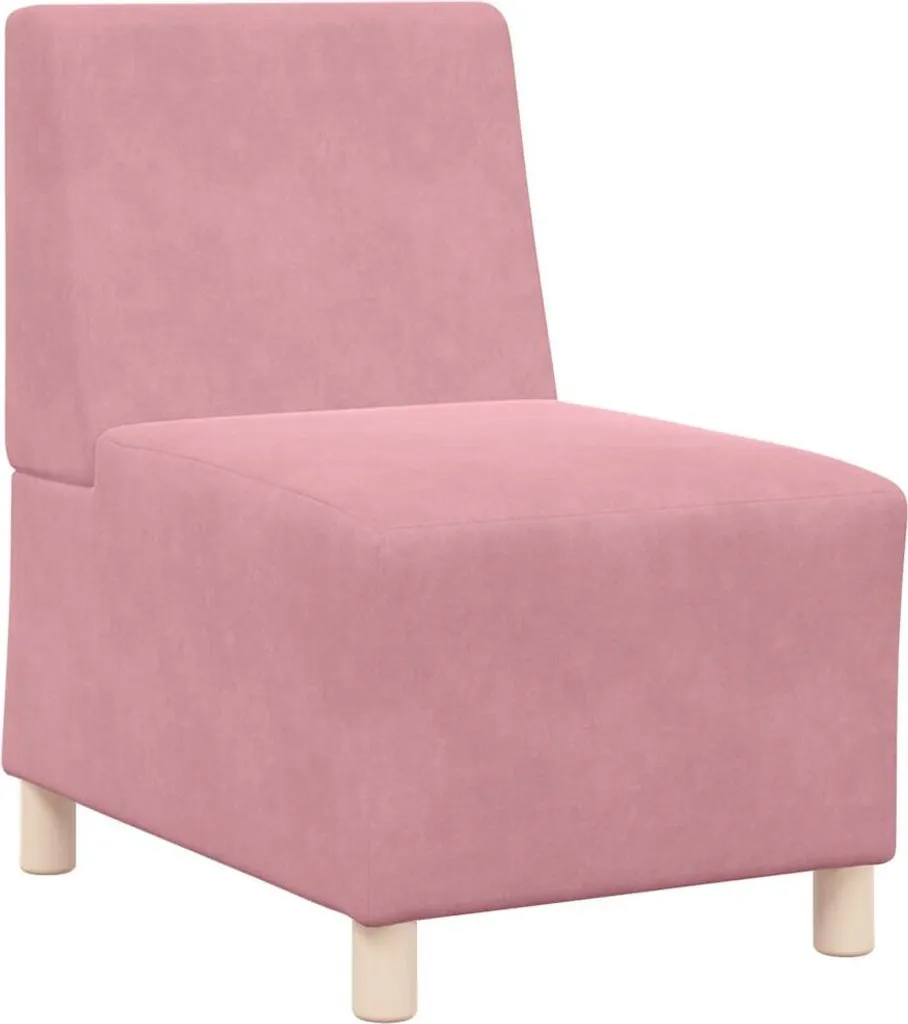 Modulo Divano Velluto Rosa 55 cm | Arredo Modulare Senza Braccioli - 1
