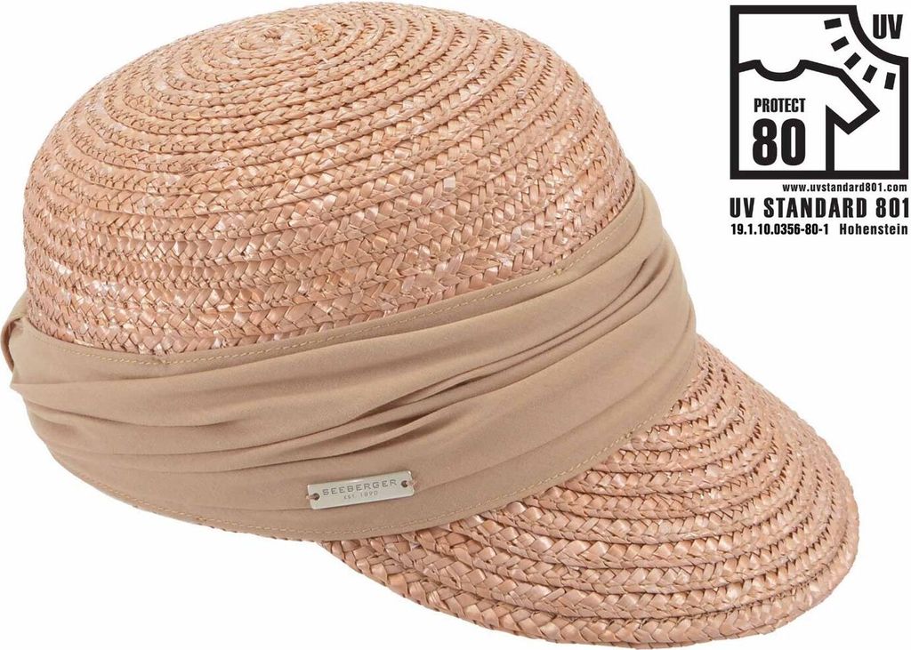 Seeberger elegante Strohborten Cap mit UV Schutz 80
