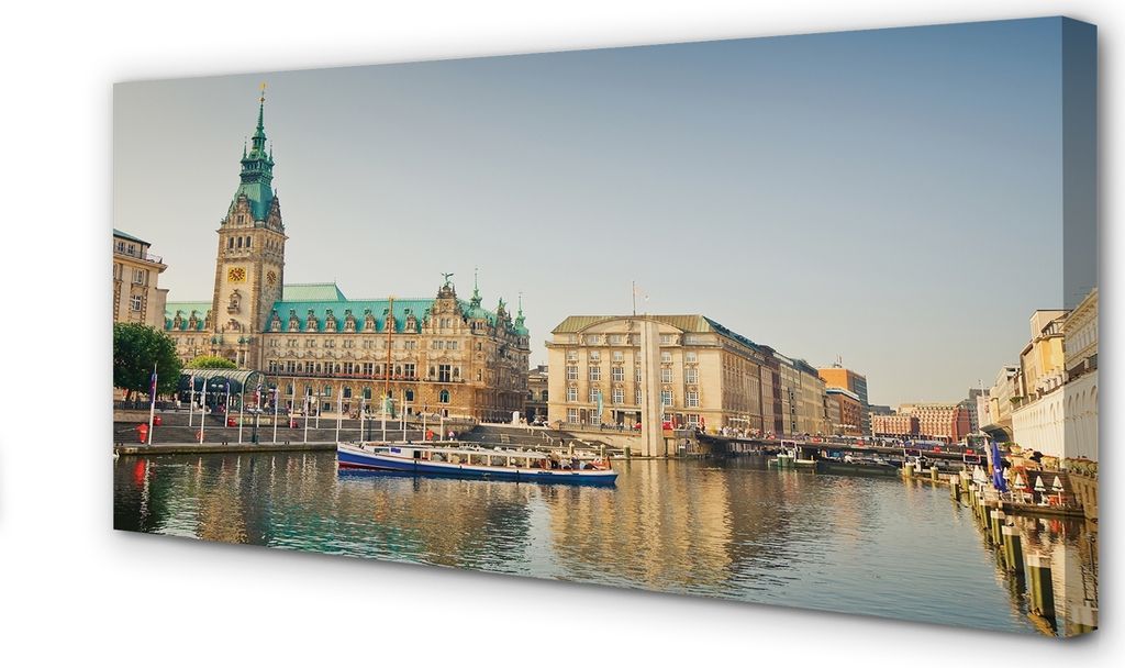 Leinwandbild 120x60 Wandkunst Deutschland Hamburg Fluss Dom