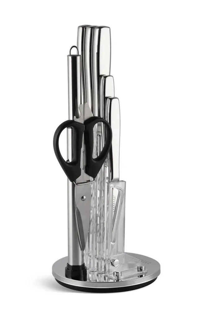 Set Coltelli 8 Pezzi Acciaio Inox High-Performance Ceppo Rotante - 4