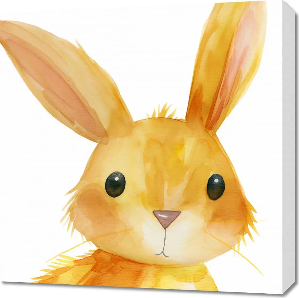 Quadro Cameretta Coniglietto 60x60 - Idea Regalo Nascita Originale