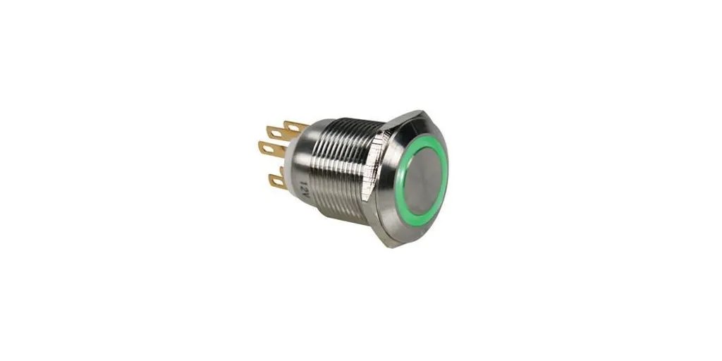 Pulsante 19mm SPDT Acciaio Inox Anello Verde 1NO 1NC IP65 Prezzo