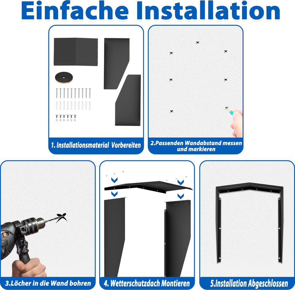 GRAFT Wallbox Wetterschutz – Schutzdach Aus Edelstahl Für E-Auto Ladestationen