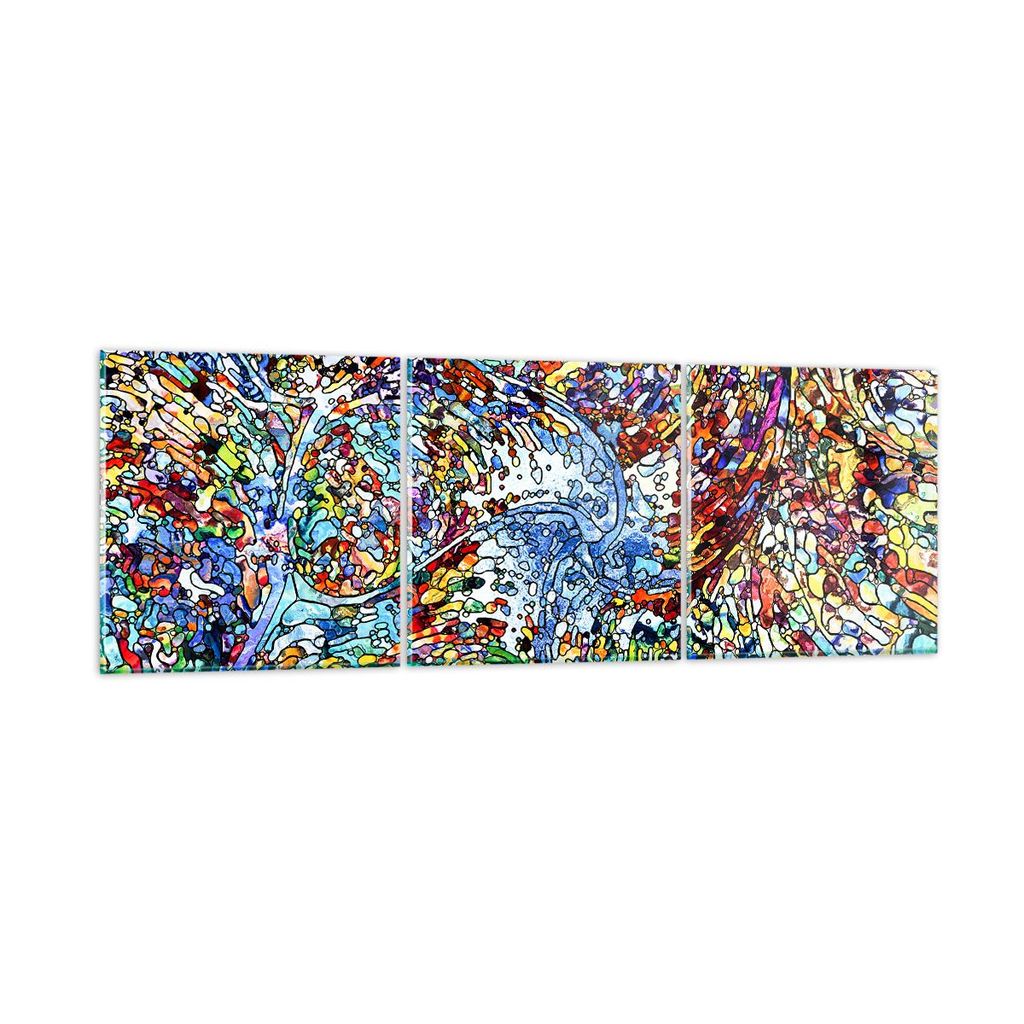Bilder auf glas - Abstraktion modern - 90x30cm - Glasbilder - Wandbilder - Kunstdruck - zum Aufhängen bereit - Wanddekoration aus Glas - Glas Bild...