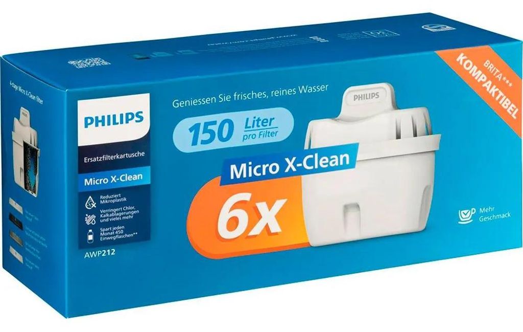 Philips Micro X-clean 6-pack Wasserfilter Durchsichtig  Produktbild 