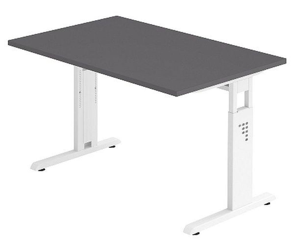 Büro Schreibtisch 120x80 cm Modell OS12 höheneinstellbar G = Graphit-Weiß