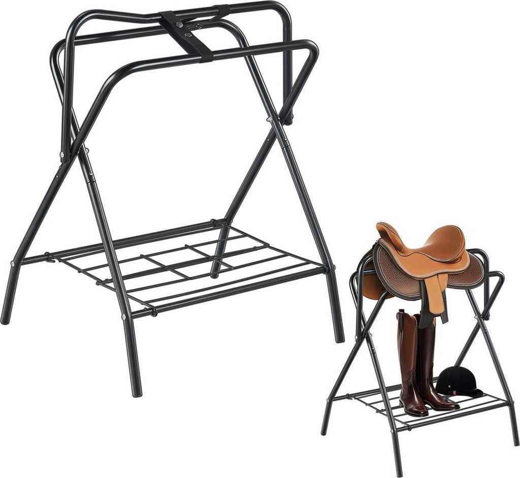 Klappbarer Sattelständer, 2er-Pack, freistehender Pferdesattelständer, 132 lbs