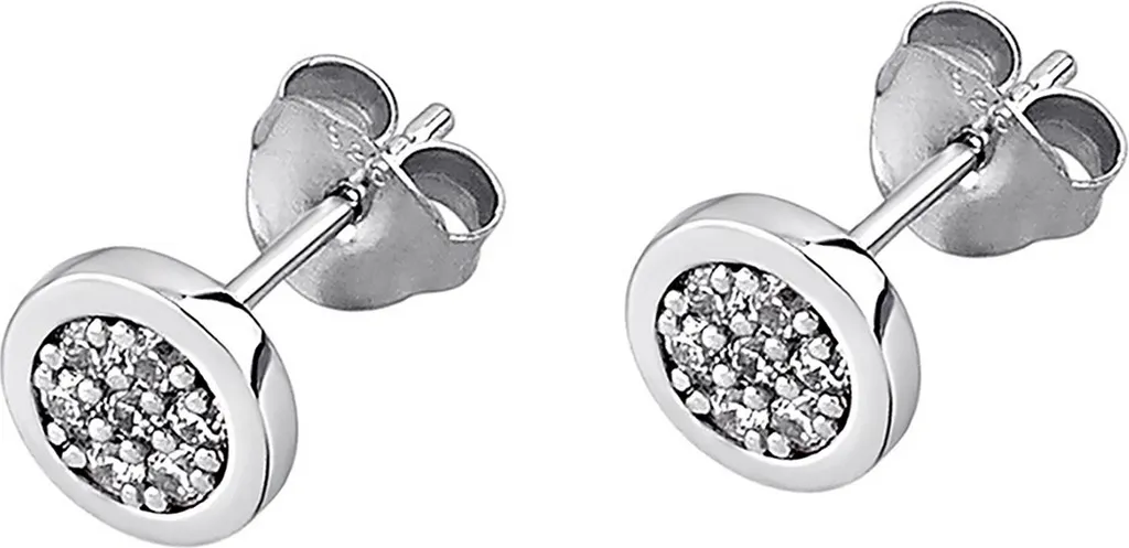 Boucles d'oreilles Dormeuses en Argent 925 Lotus Silver avec Zircon