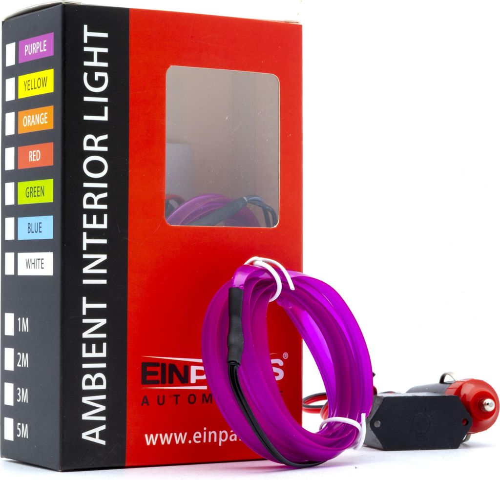 LED Auto Lichtleiter Umgebungslicht 12V Lila 1 Meter