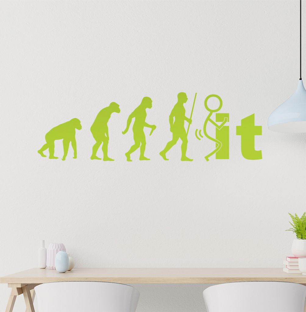 Fuck It You Evolution Wandtattoo Wandaufkleber Wall Sticker - Dekoration, Küche, Wohnzimmer, Schlafzimmer, Badezimmer
