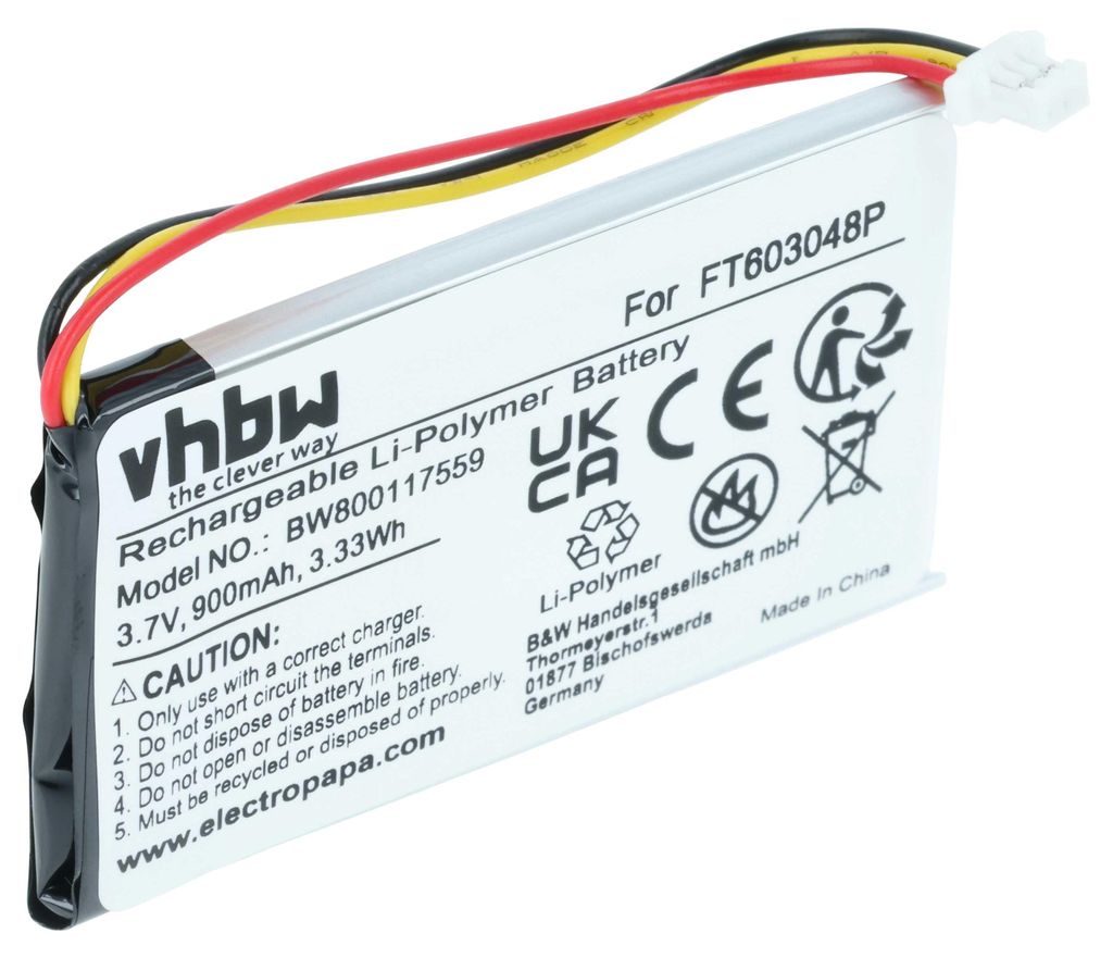 vhbw Akku kompatibel mit Turtle Beach Stealth 520, 700, 500, 600, 400 Wireless Headset Kopfhörer (900 mAh, 3,7 V, Li-Ion)