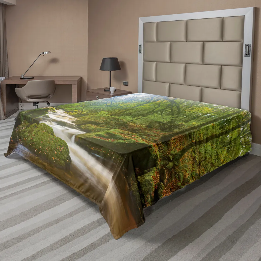 Drap de lit doux motif forêt 266x260 cm pour sommeil réparateur