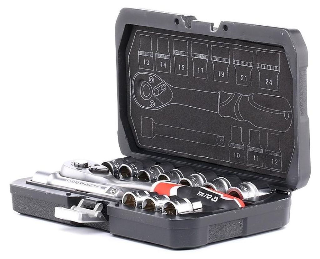 YATO Steckschlüsselsatz YT-38671 255mm Chrom-Vanadium-Stahl Produktbild 