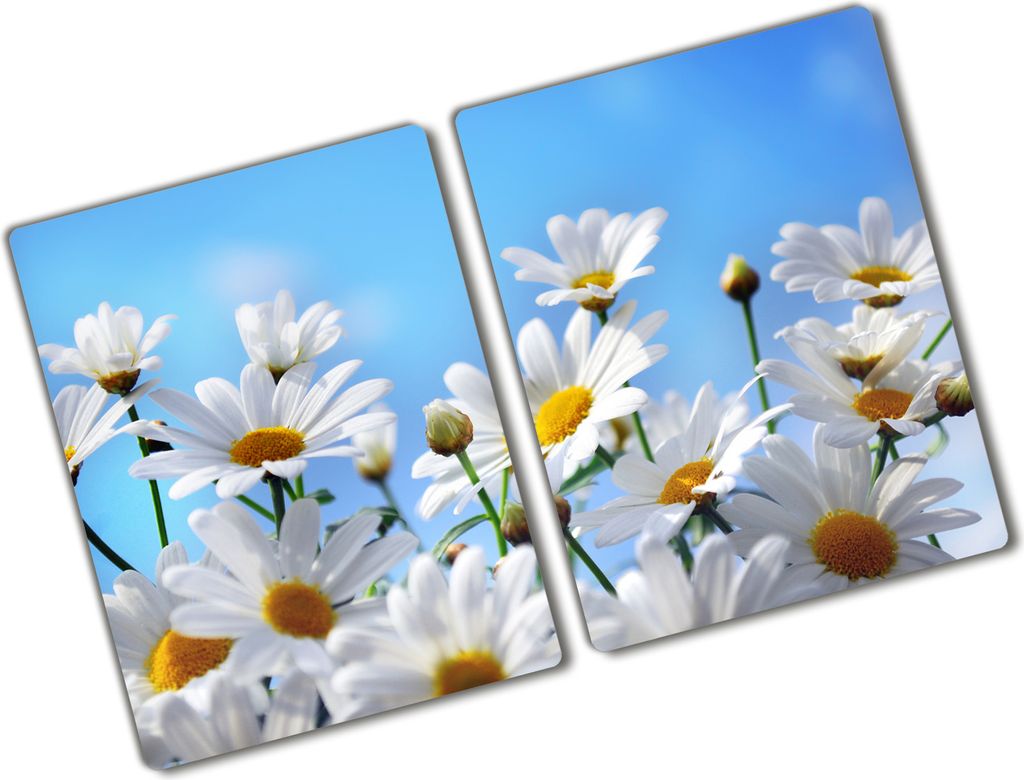 Tulup Glas Herdabdeckplatte - 2x40x52 cm - Glaskeramikkochfeld-Abdeckung Spritzschutz Glasabdeckplatte Kochplattenabdeckung und Schneidebrett - Zwe...
