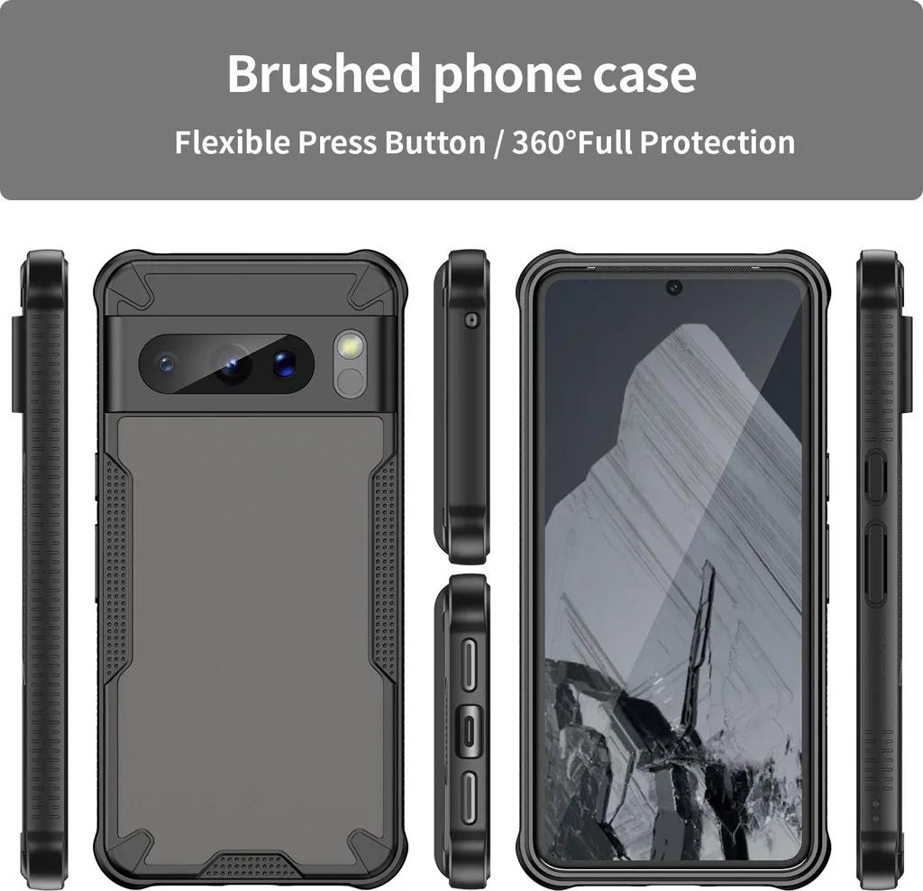 Cover Google Pixel 8 Pro Phonesta - Protezione Semi-Trasparente Nero - 2