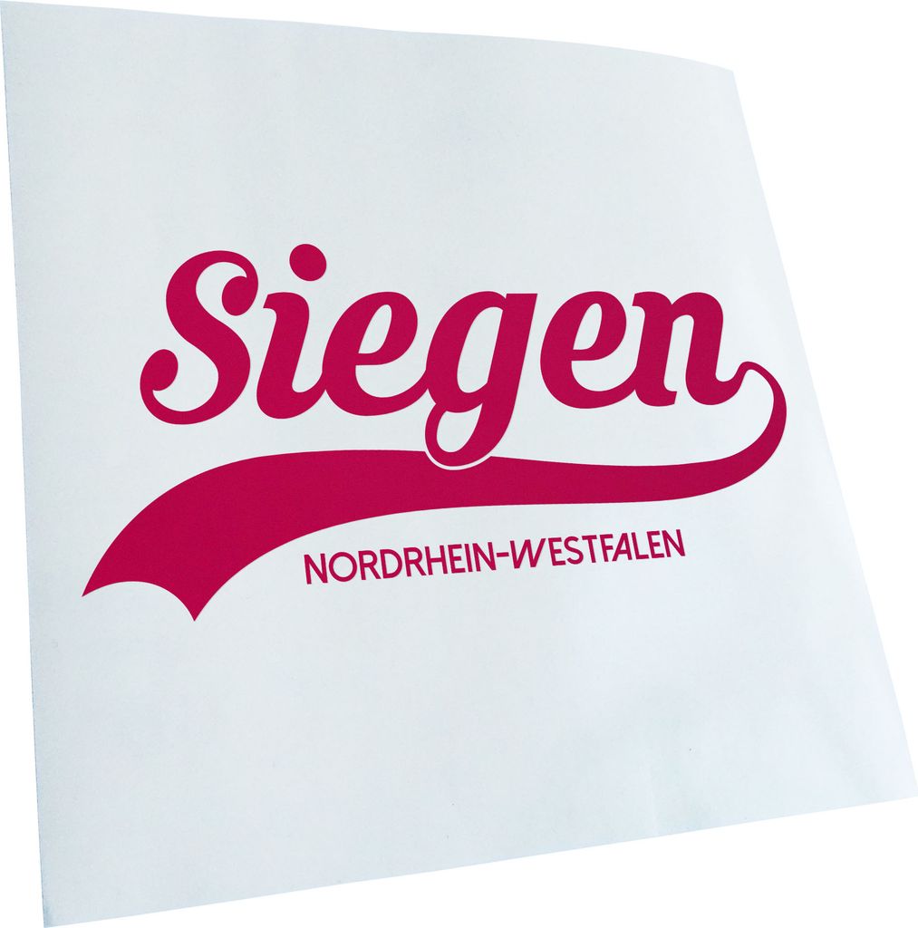 Kiwistar - Autoaufkleber - Siegen Nordrhein-Westfalen - Pink - 30x14cm - Aufkleber für Auto, Laptop, Fahrrad, LKW, Motorrad mehrfarbig JDM Decal R...