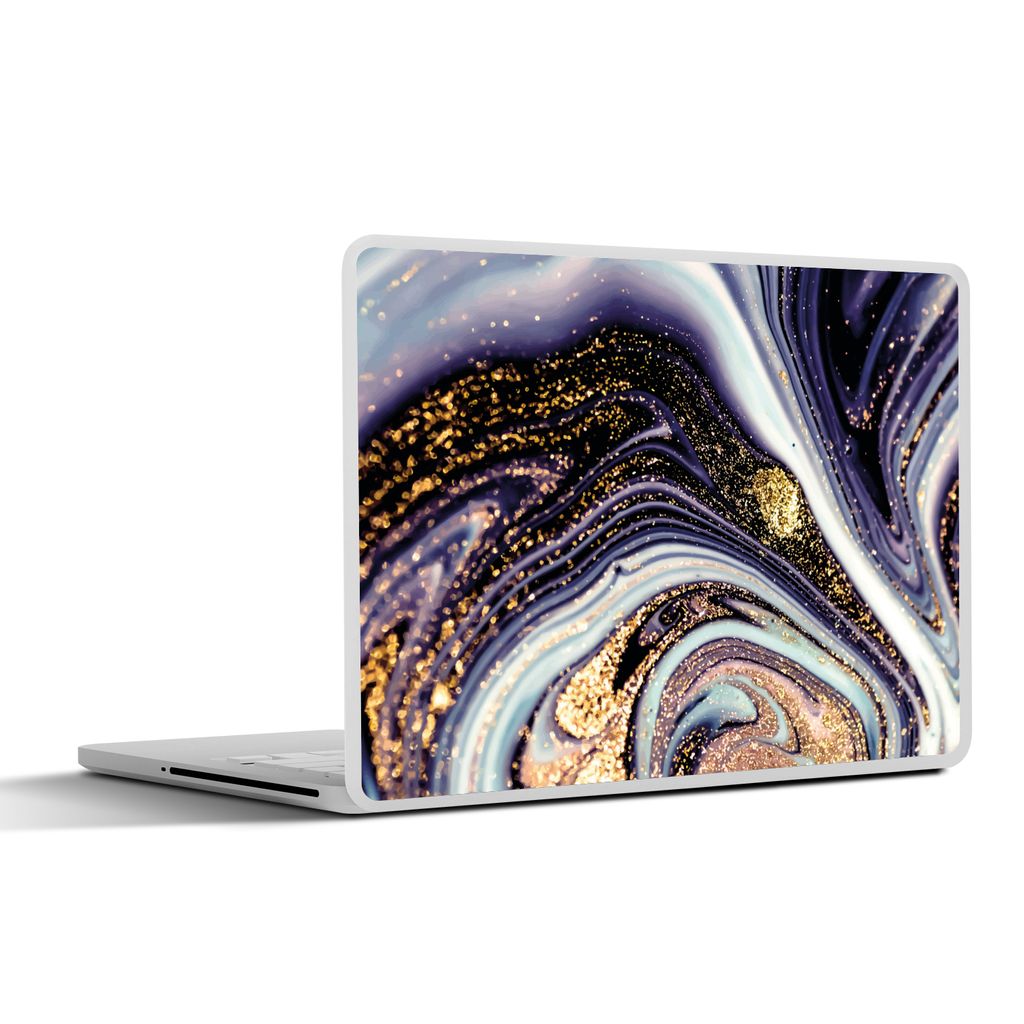 MuchoWow Laptop Aufkleber Sticker Cover Marmor - Lila - Luxus - Marmoroptik - Glitzer 31x22.5 cm - Laptop-Deko