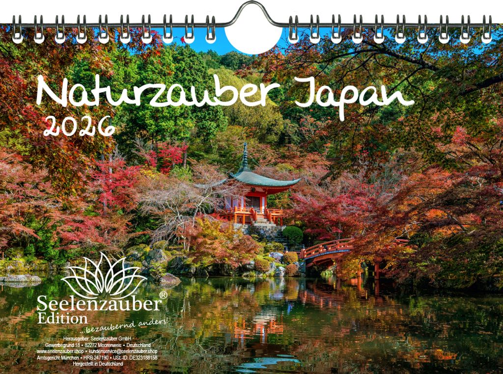 Naturzauber Japan DIN A5 Kalender für 2026 Landschaft Tokio Natur Reise Land Urlaub - Seelenzauber
