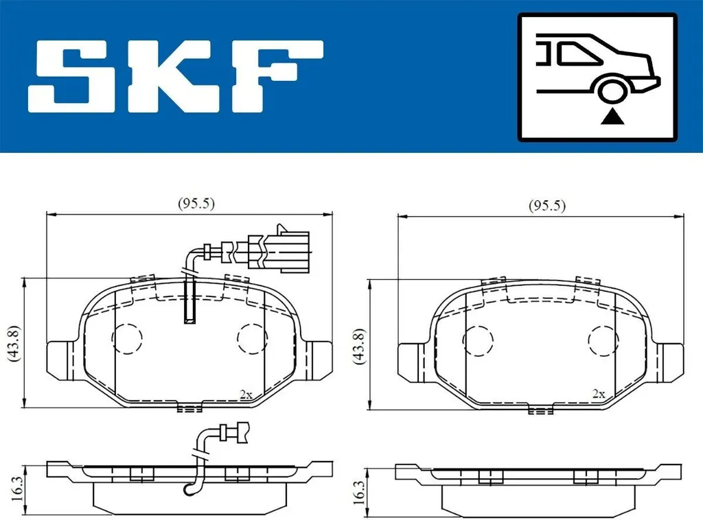 Plaquettes de frein arrière SKF VKBP 90398 E pour ALFA ROMEO MITO 955