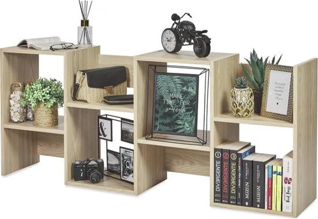 Bibliothèque moderne 59 x 29 x 142 cm en bois avec rangement de livres