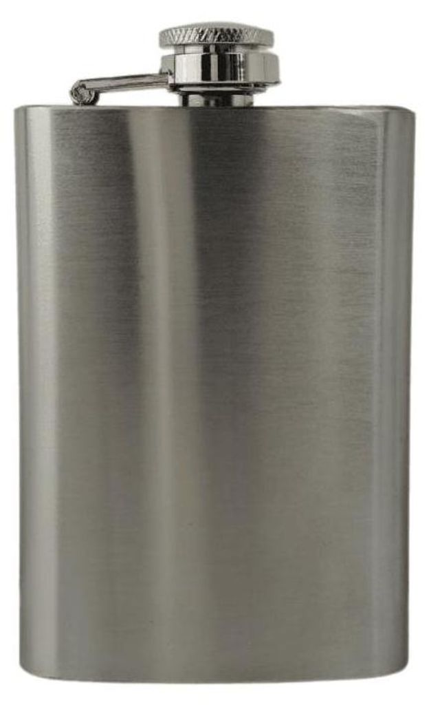 Flachmann Metall chrom gebürstet, 5oz (ca. 150 ml) schmal