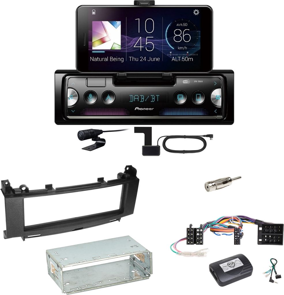 Pioneer SPH-20DAB Digitalradio FLAC Einbauset für Mercedes A B Klasse W169 W245