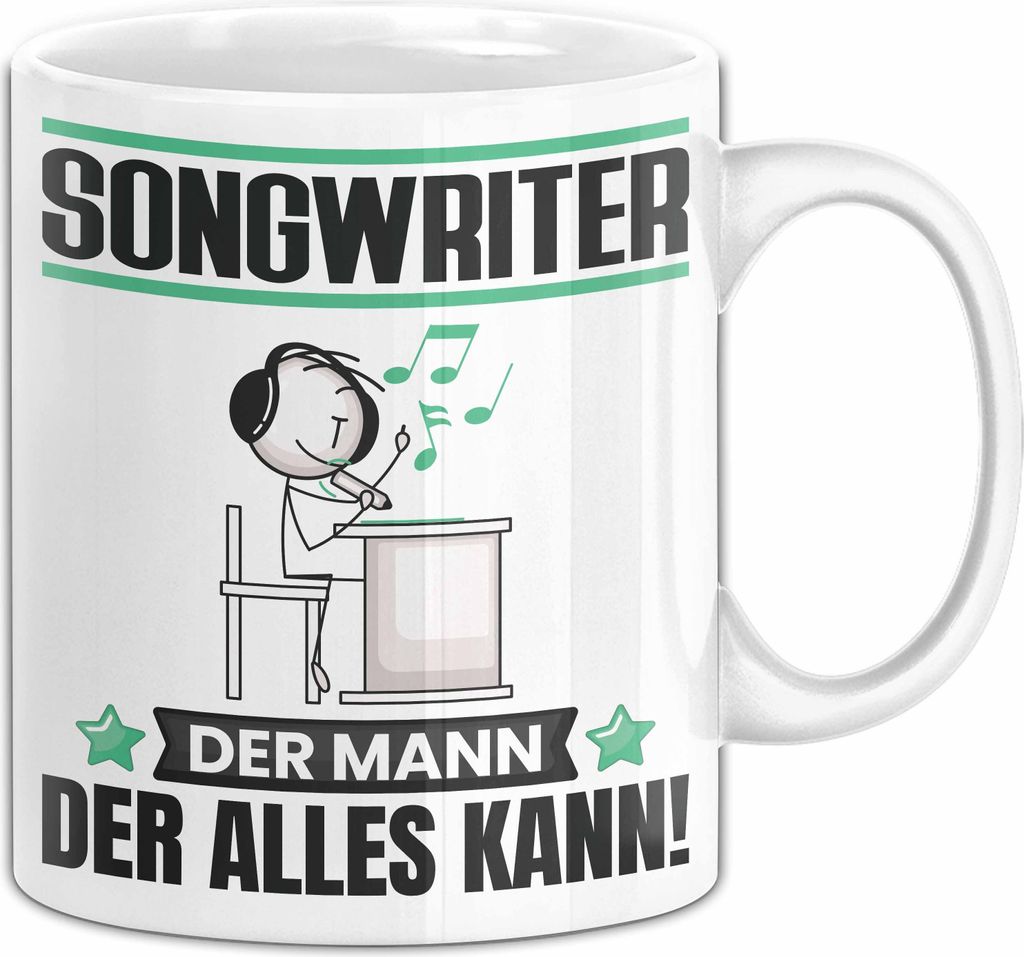 Songwriter Tasse Geschenk für Songwriter Der Mann Der Alles Kann Geschenkidee zum Geburtstag (Weiß)