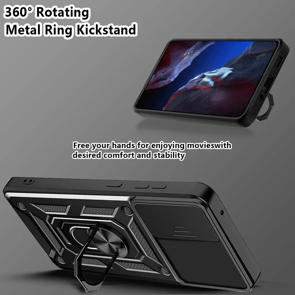 Cover Antiurto Poco F5 Pro: TPU Rinforzato e Anello Supporto Auto - 6