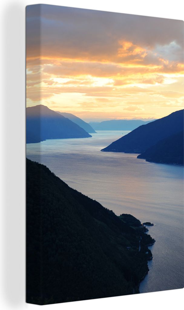OneMillionCanvasses - Leinwandbilder - 90x140 cm, Fjorde in Schottland aus der Vogelperspektive, Wandbilder Kunstdruck Wanddekoration - Wandschmu...