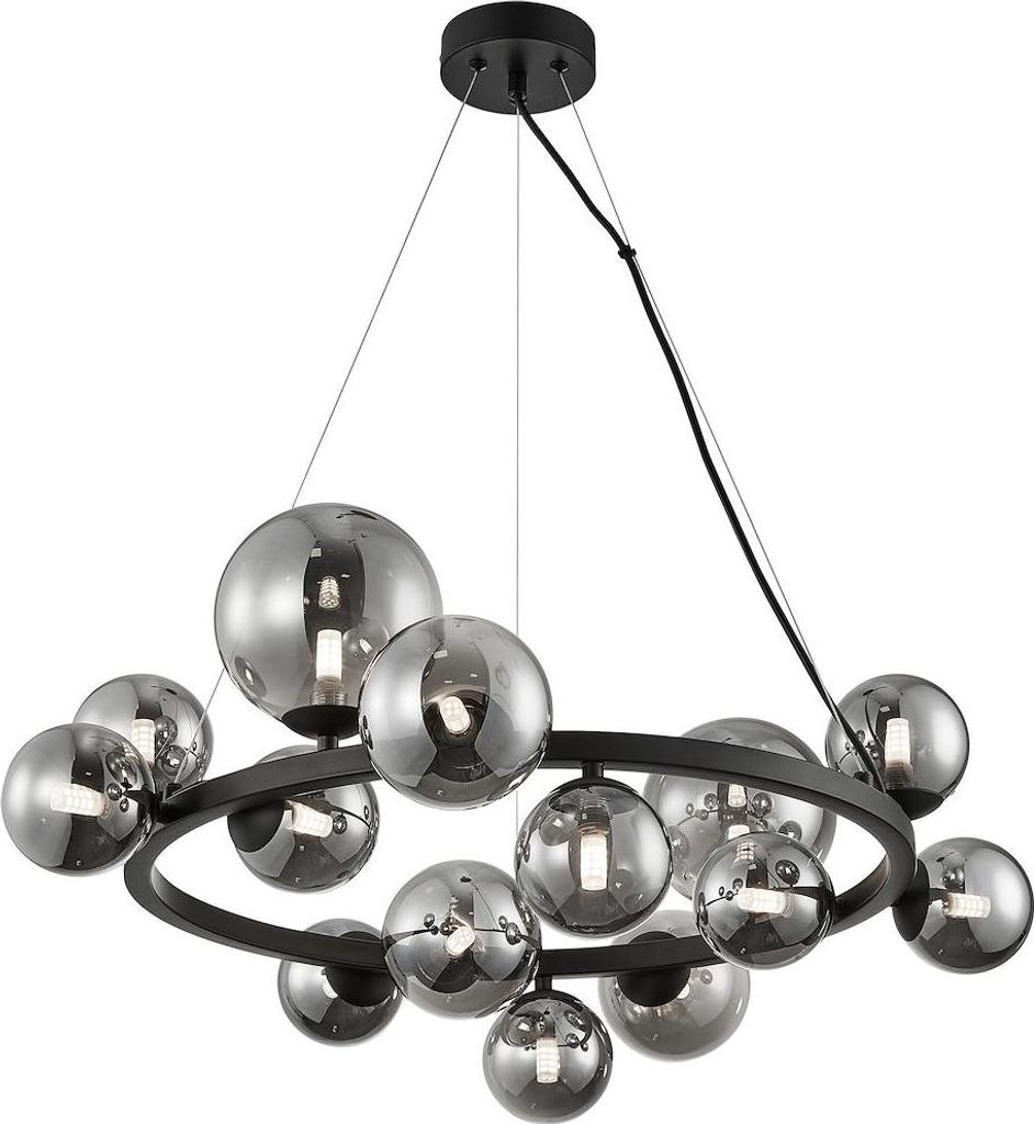Lampadario MILA nero 14xG9x9W in vetro, dimensioni: Immagine del prodotto 