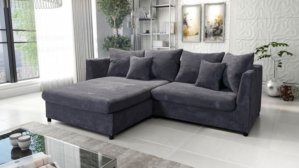 Sofa Couch Ecksofa Eckcouch Wohnlandschaft Pam 2 Cord Bezug Produktbild 