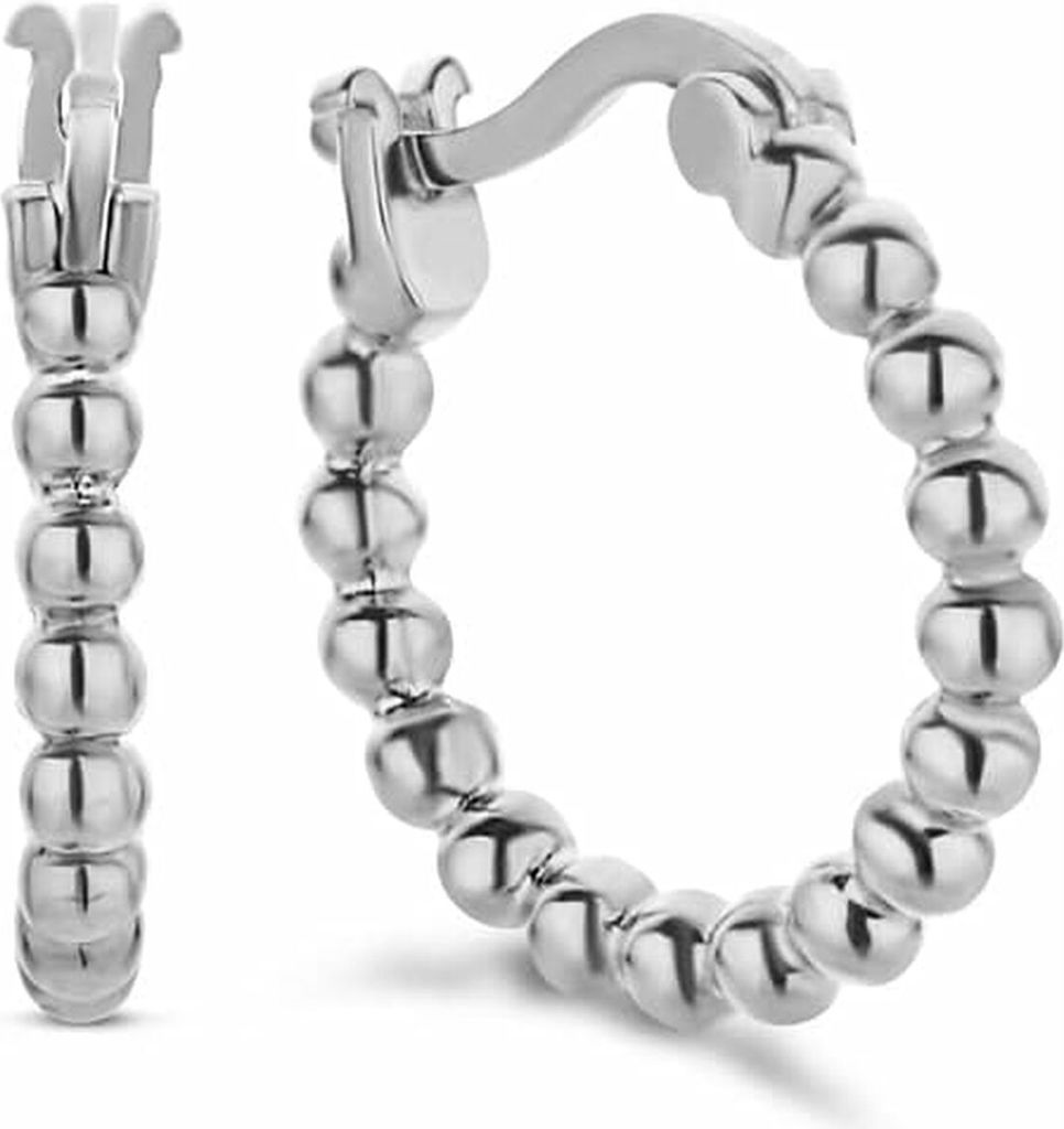 New Bling 9NB-0661 - Zilveren Oorringen - Dames - Bolletjes - 15 x 2 mm - Scharnier - Rhodium - Zilver