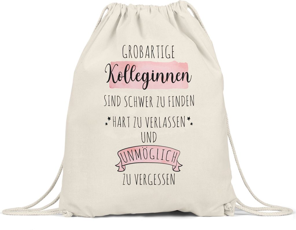 Großartige Kolleginnen Sind Schwer Zu Finden Turnbeutel Gymsack Dankeschön Geschenk Hart Zu Vergessen