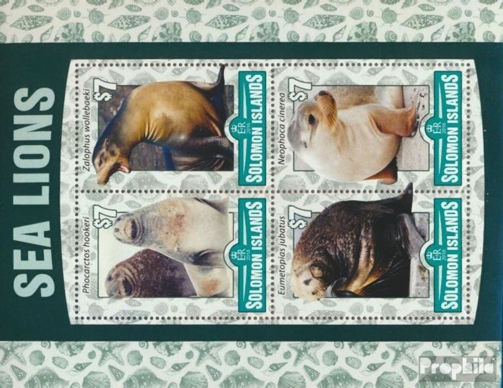 Briefmarken Salomoninseln 2016 Mi 3611-3614 Kleinbogen (kompl. Ausg.) postfrisch Seelöwen