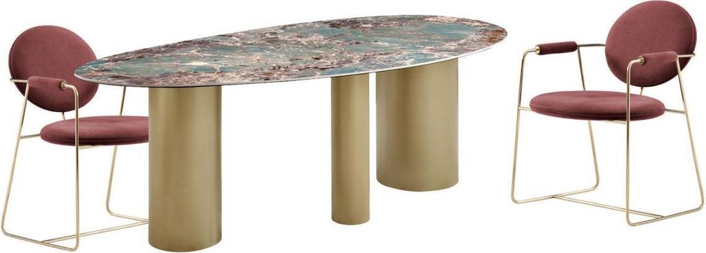 Esszimmer Set Esstisch 4x Stühle Elegantes Garnitur Modern Luxus Neu 5tlg.