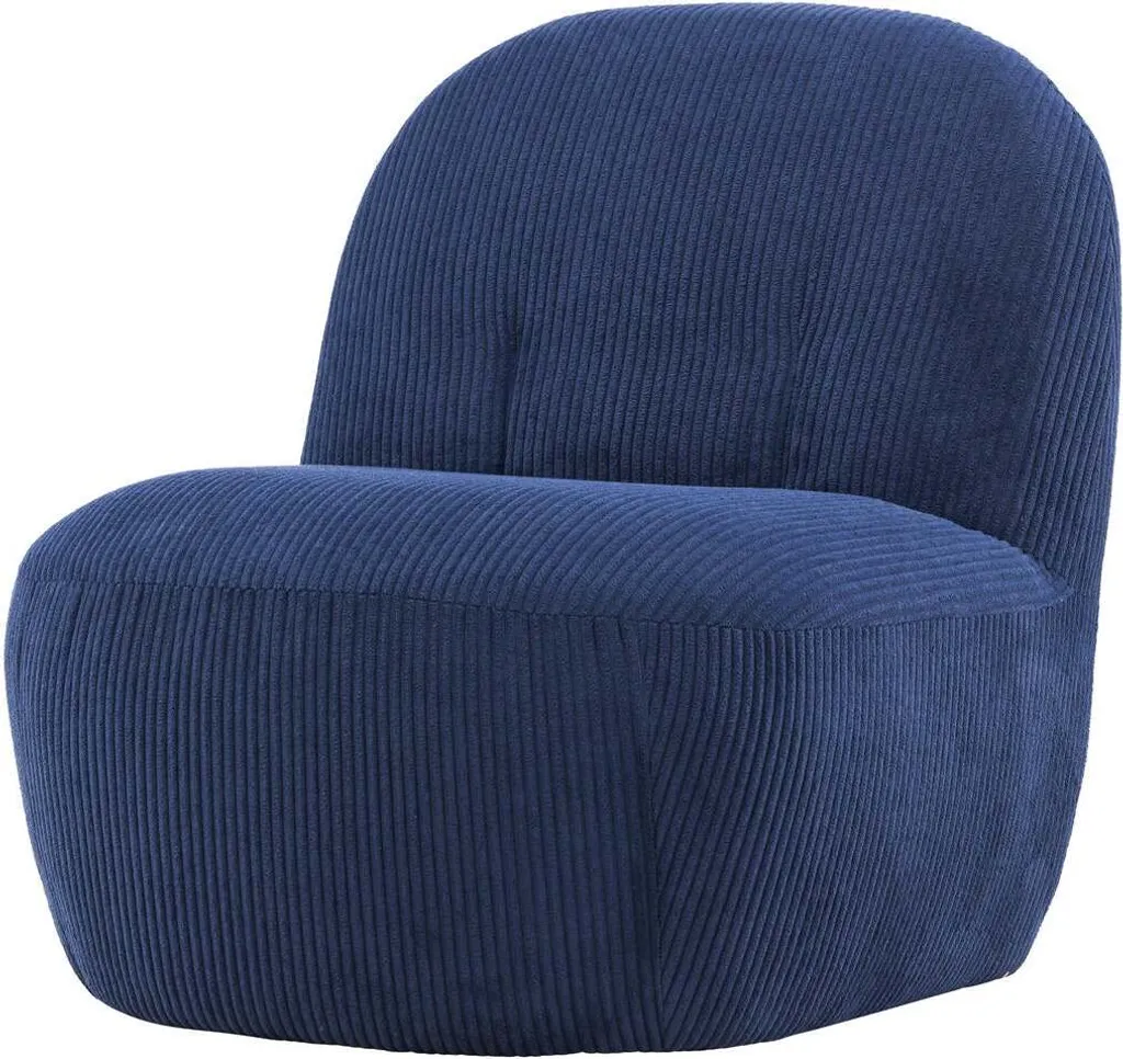 Petit Fauteuil de Lecture Bleu Mahla - Idéal pour Salon et Chambre 70cm