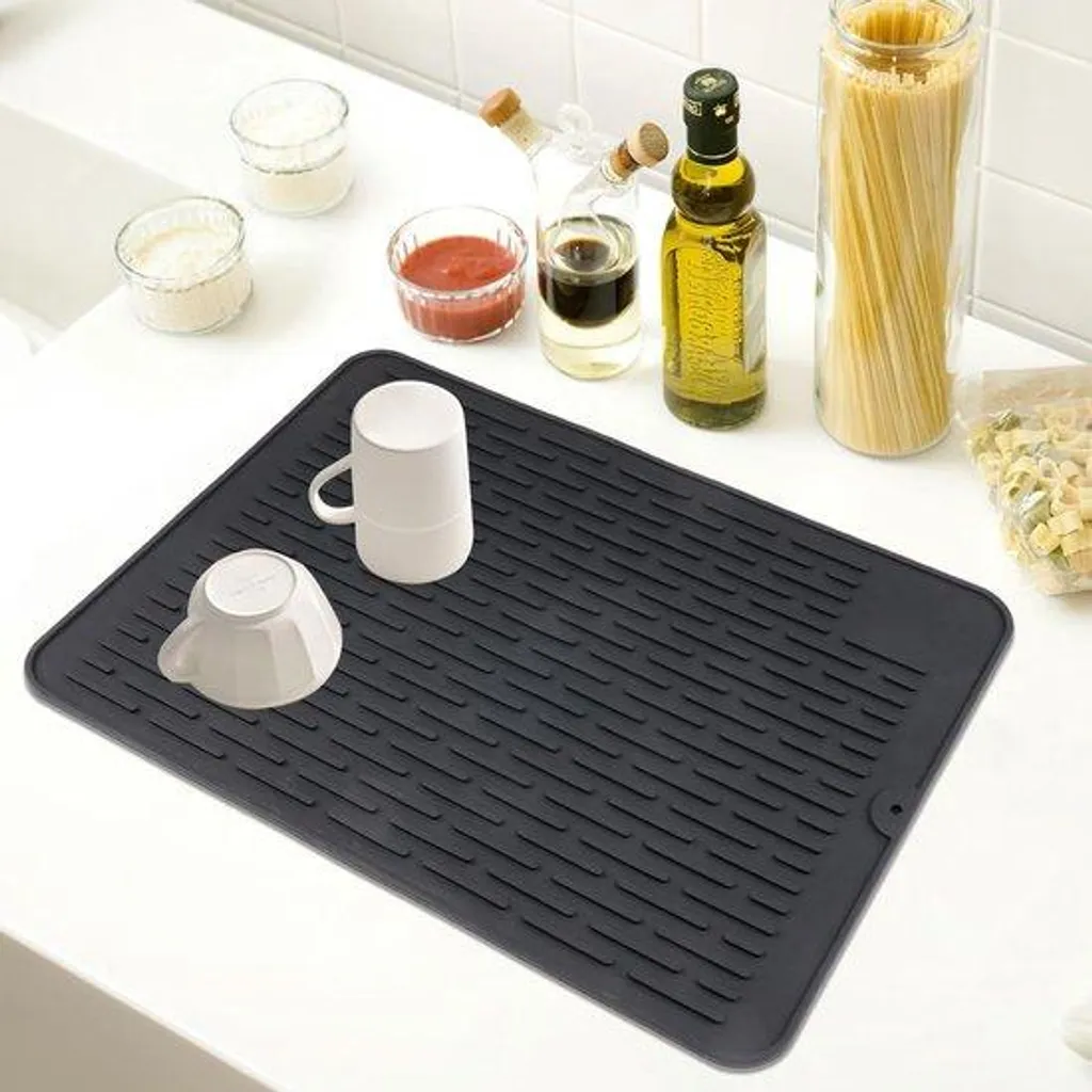 Accessoire de cuisine tapis silicone 40x30 cm pour vaisselle et évier