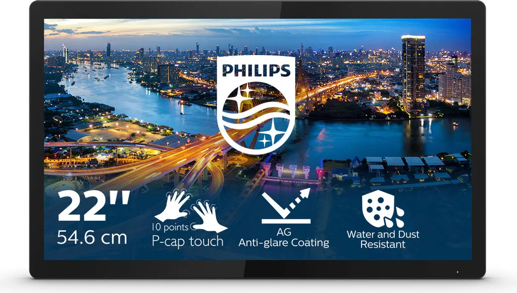 Moniteur LED Philips 222B1TFL 22 Pouces Robuste avec Protection IP65