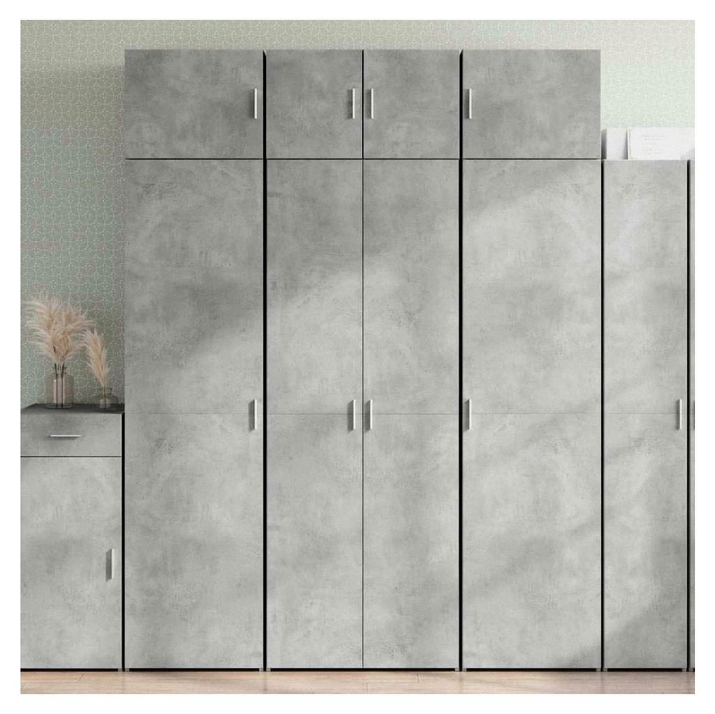 Aufbewahrungsschrank in Betongrau, 70 x 42,5 x 225 cm, Holzwerkstoff