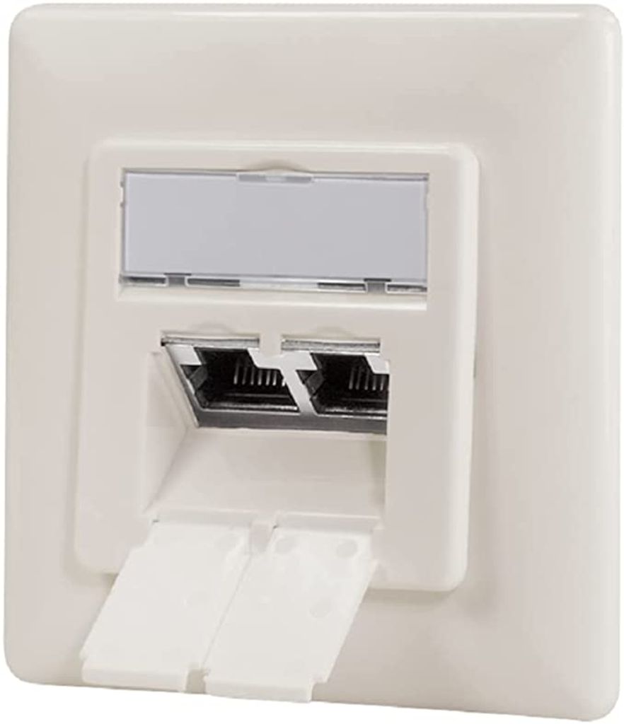 LogiLink NP0128 - Cat.6A Netzwerkdose UP 2x RJ45 geschirmt Obrázok produktu 