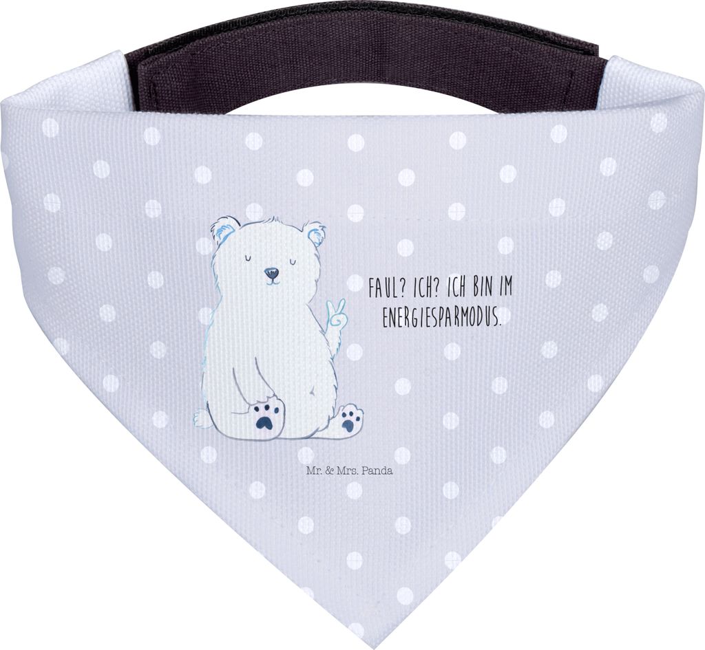 Mr. & Mrs. Panda Hund Halstuch Eisbär Faul - Grau Pastell - Geschenk, Hunde-Halstuch, Hunde, Arbeit, Für, Teddy, Arbeitsplatz, Tuch, Homeoffice, ...