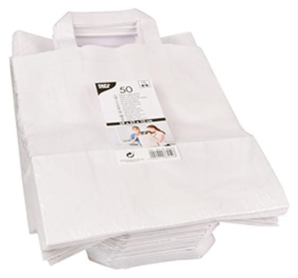 50 papierových vreciek 28 cm x 22 cm x 10 cm bielych s Obrázok produktu 