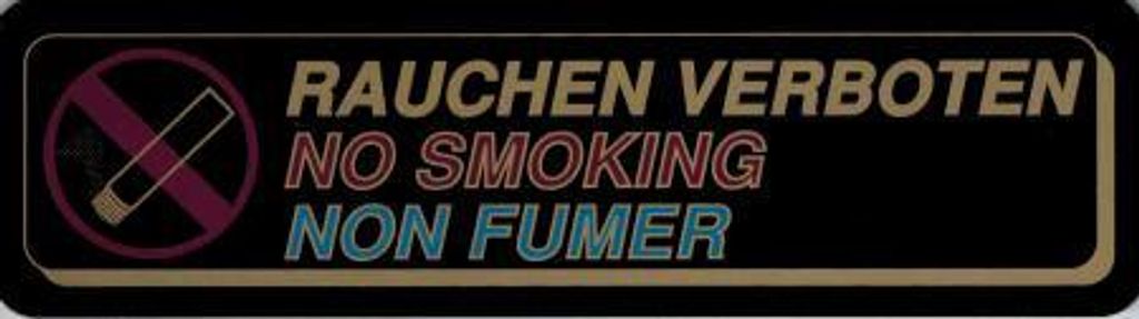Schild - Rauchen verboten, no smoking, non fumer - Gr. 16 X 4,5cm - 308023
