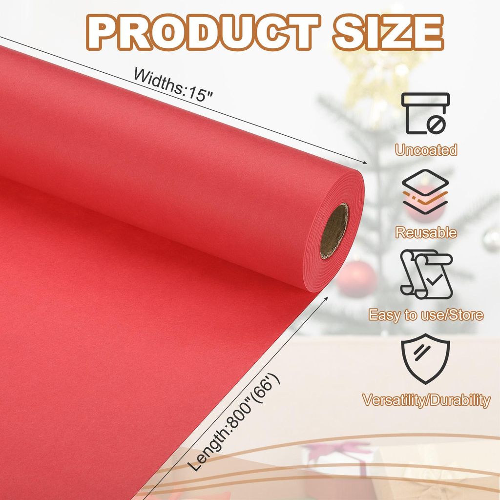Geschenkpapier, 38cm x 20m 70 GSM Geschenkpapier Rolle Geschenkpapier Einfarbig Packpapier Wrapping Paper fš¹r Poster Pinnwand Geschenkverpackung...